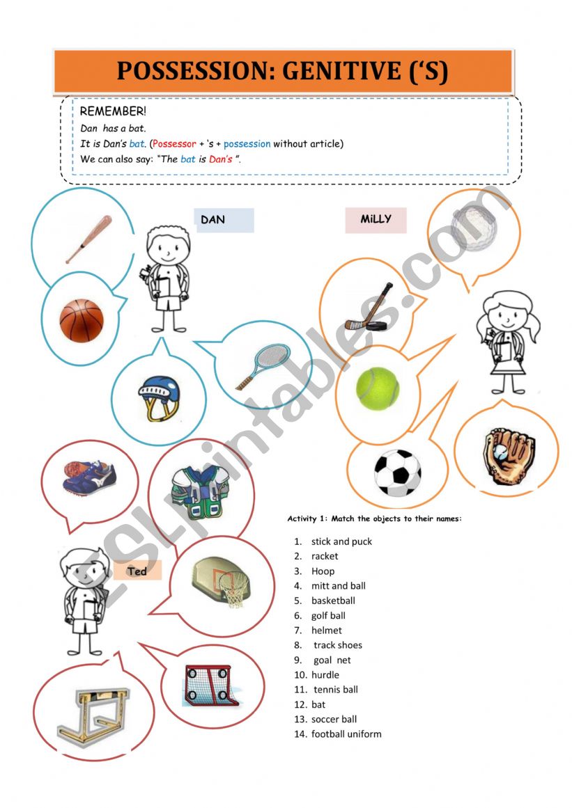 POSSESSIVE GENITIVE CASE  SPORTS