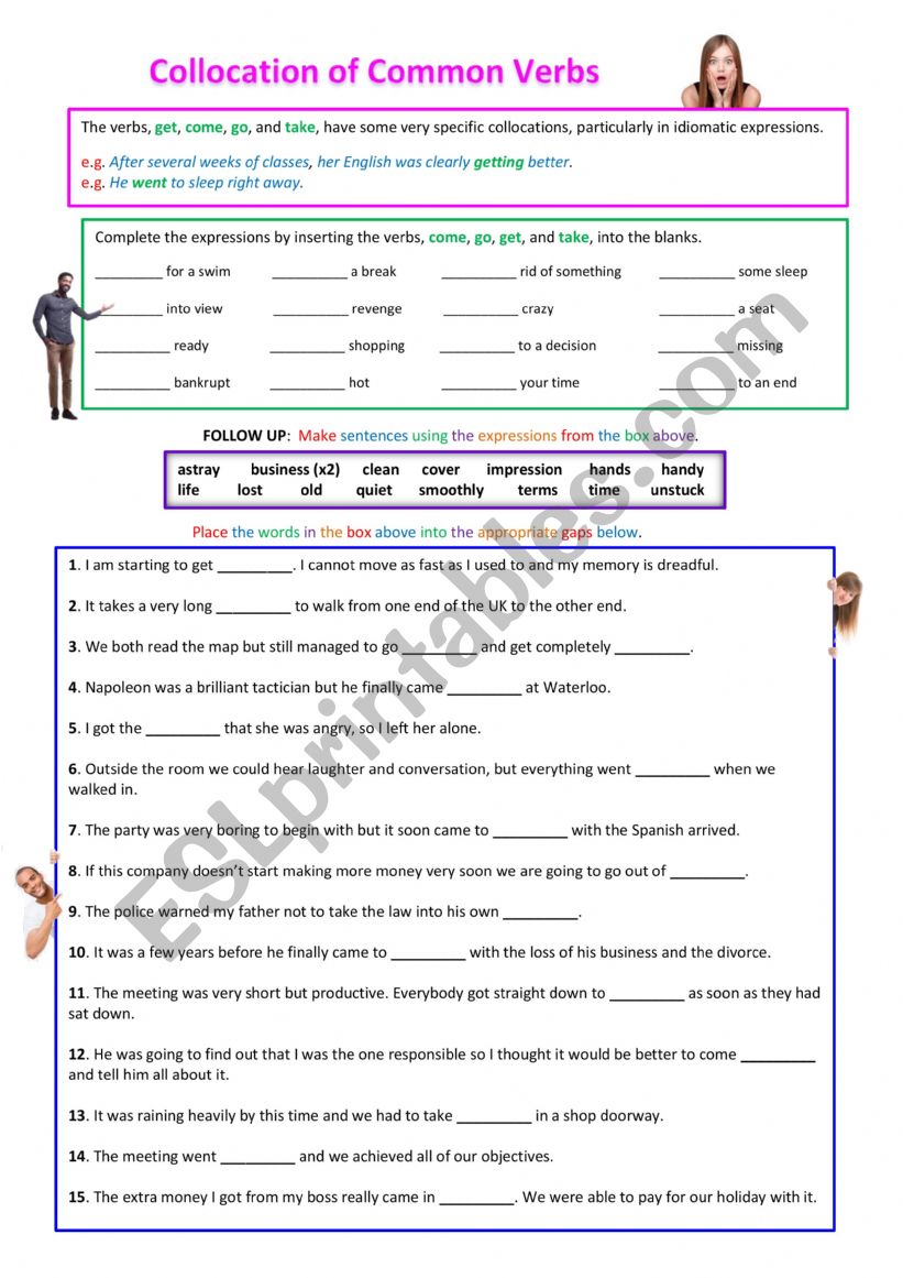 Common Verb Collocations worksheet