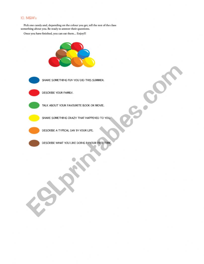 icebreakers worksheet