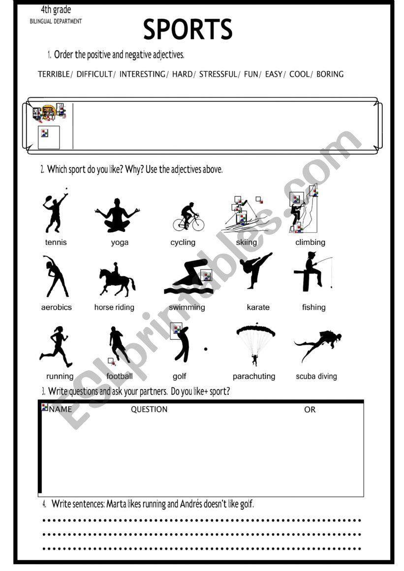 SPORTS worksheet