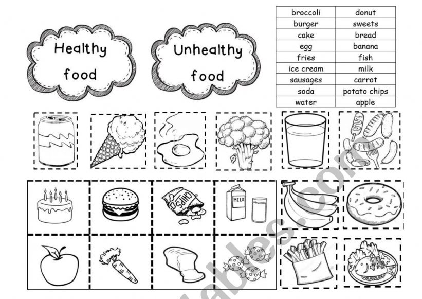 Healthy And Unhealthy Food Craft
