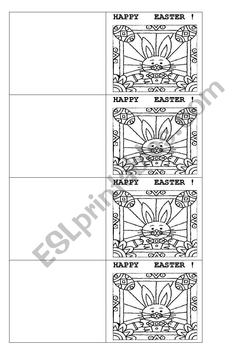 Happy Easter card worksheet