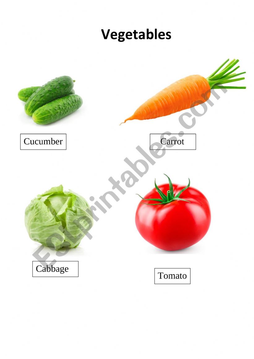 Vegetables worksheet