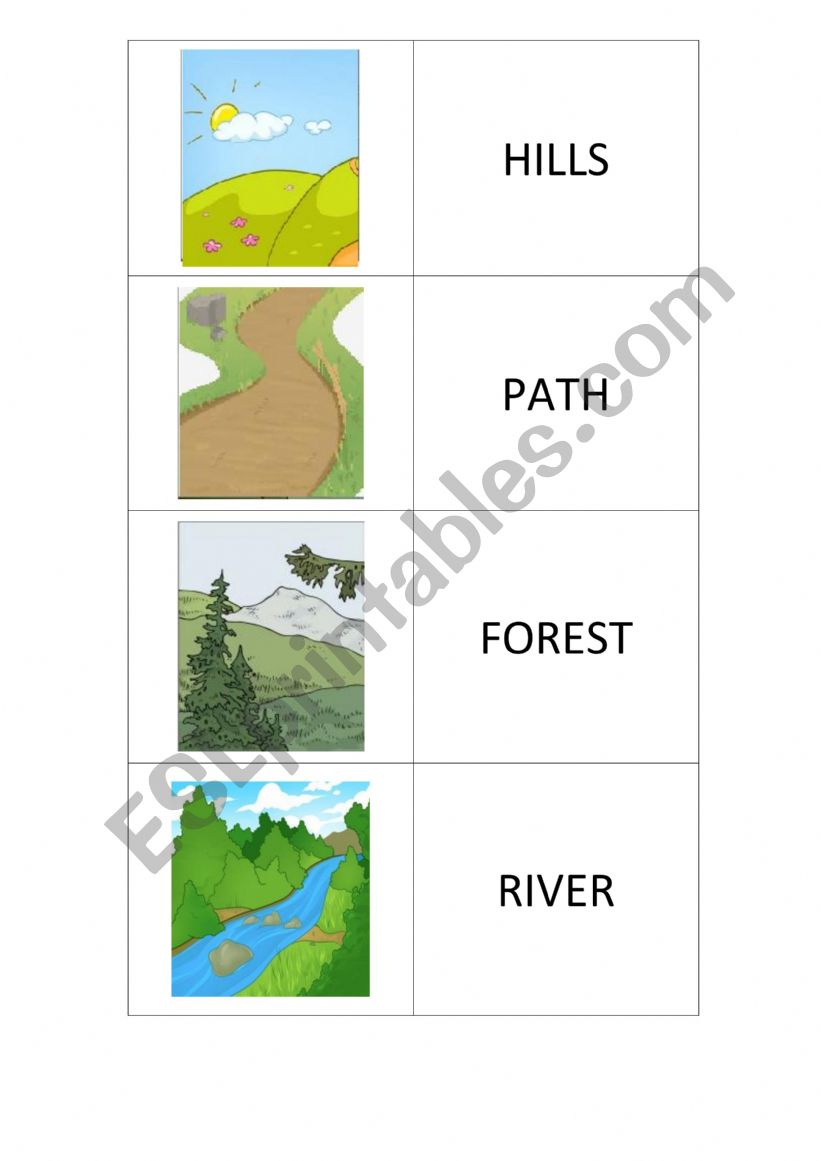 Nature trail - cards game (mico) - Give me Five 2 - Unit 4