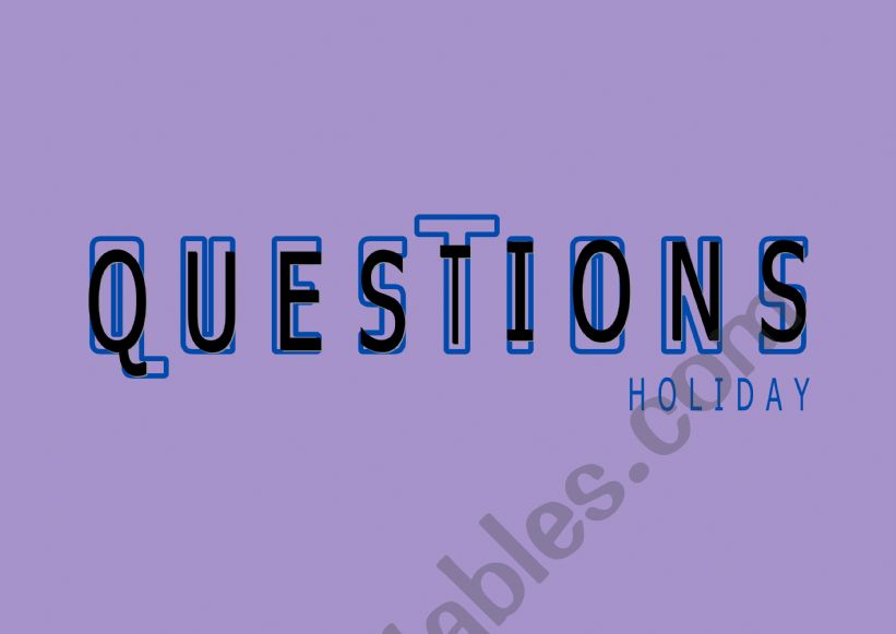 Holiday Questions worksheet