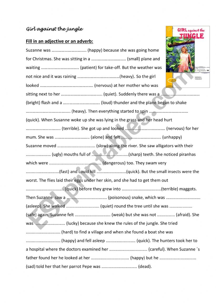 Adjective or adverb worksheet