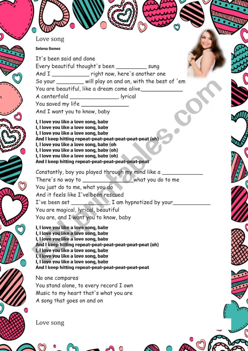 Love Song worksheet