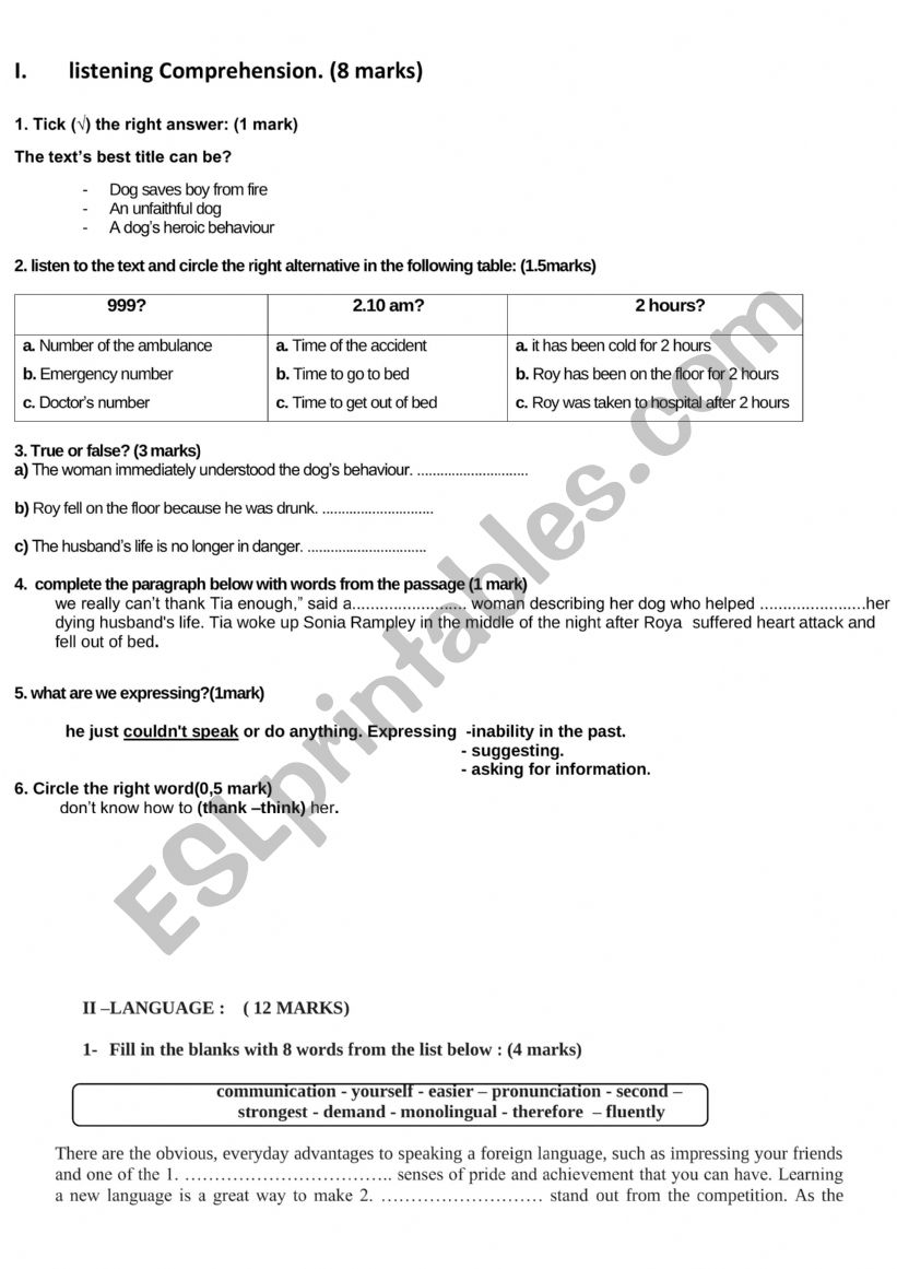 mid-term tes n3 worksheet