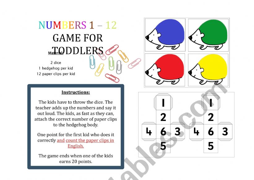 Counting 1 - 12 Game for Toddlers