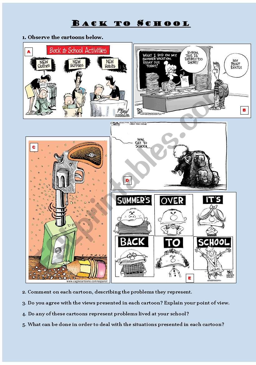 BACK TO SCHOOL - cartoon analysis