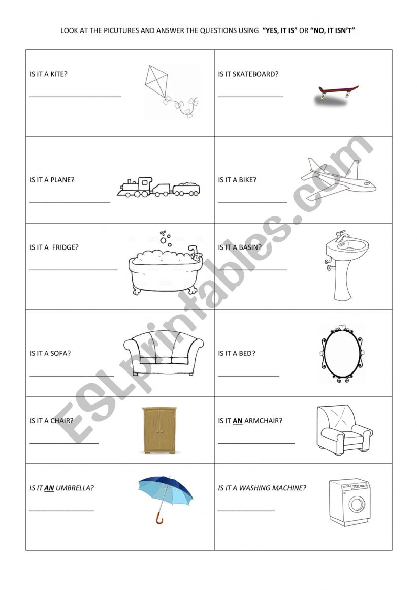 Verb - To Be - Interrogative form and short answers.