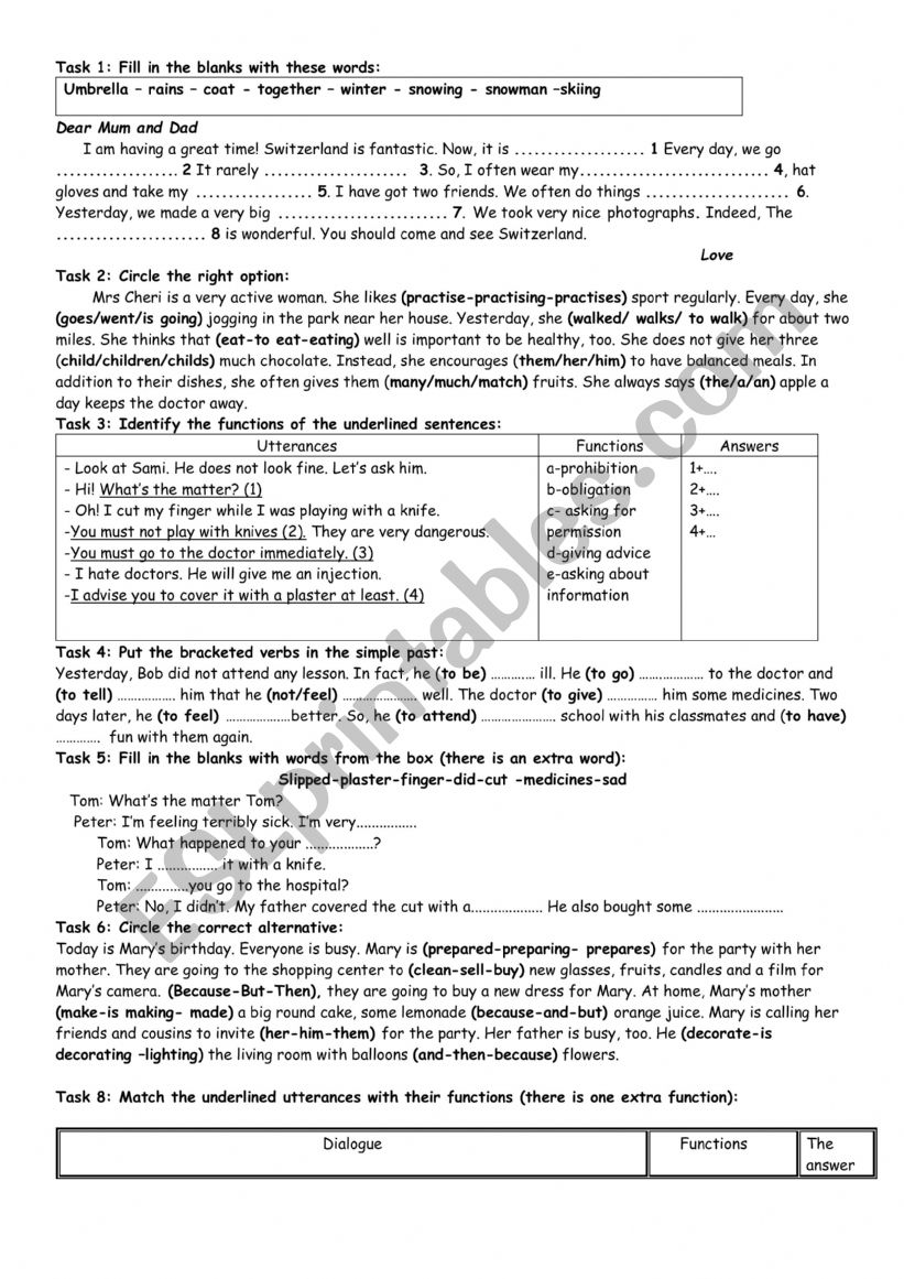 7th from revision worksheet
