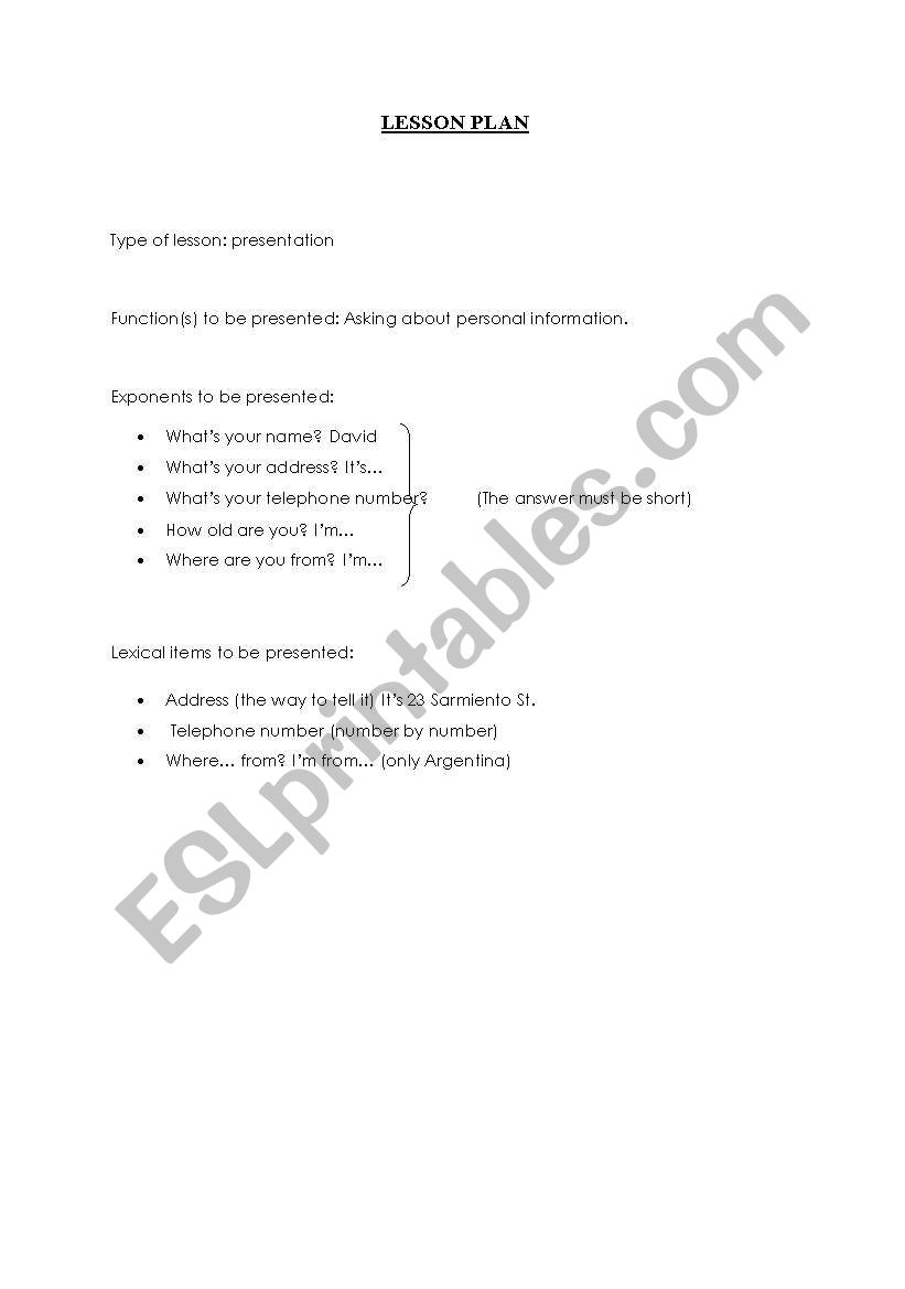 Lesson Plan Talking about habits and routines. Present Simple. Wh â€“ Questions.