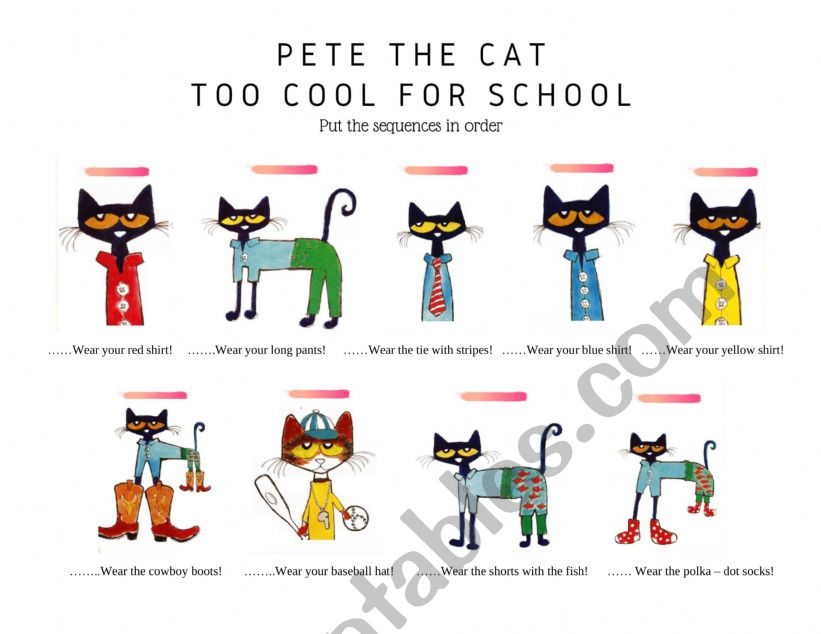 Pete the Cat worksheet