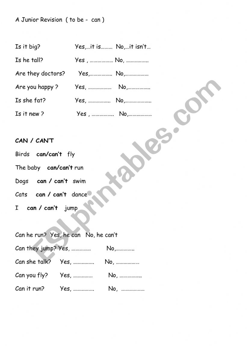 to be , can revision worksheet
