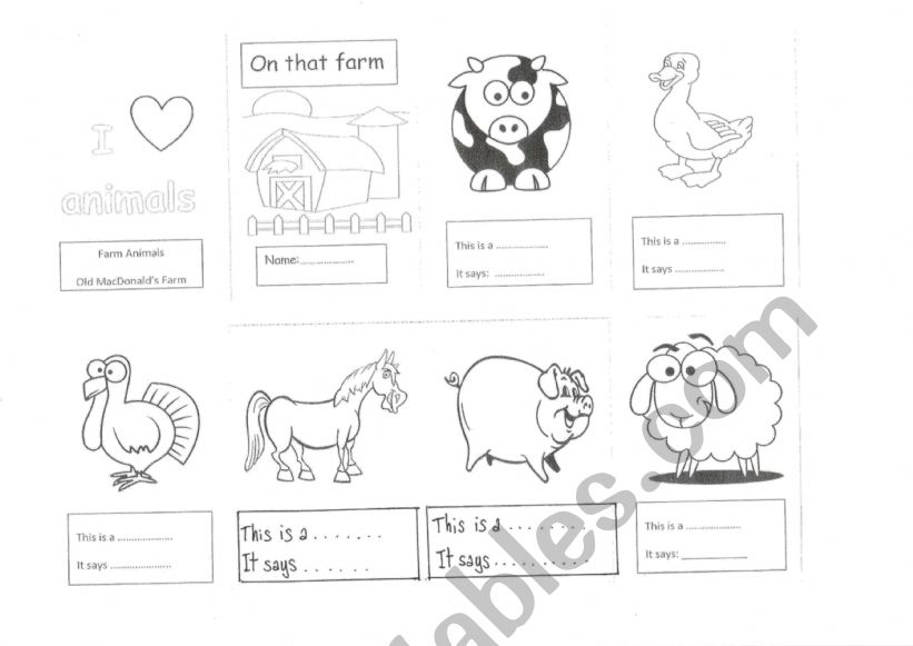 Old MacDonald Had A Farm worksheet