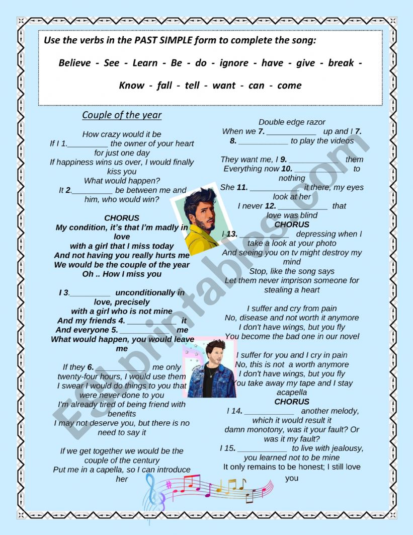 The Couple of the year - SONG worksheet