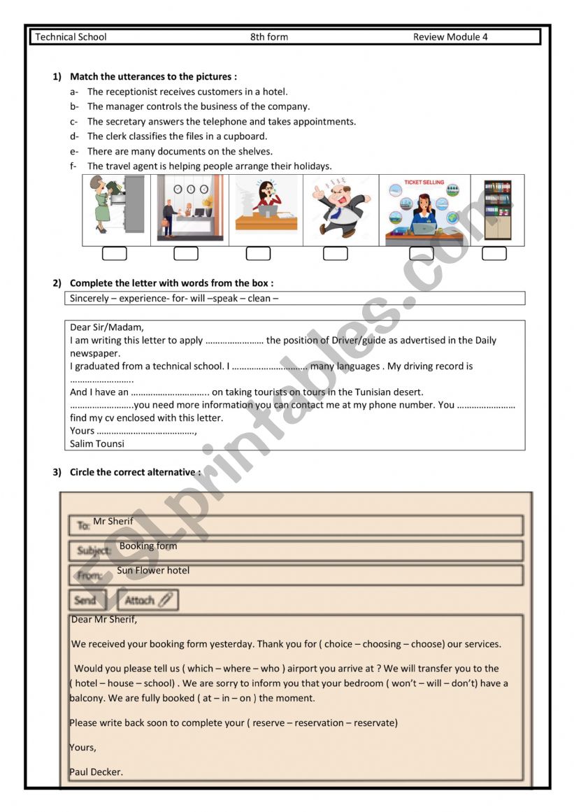 8th form review 3rd term technical school