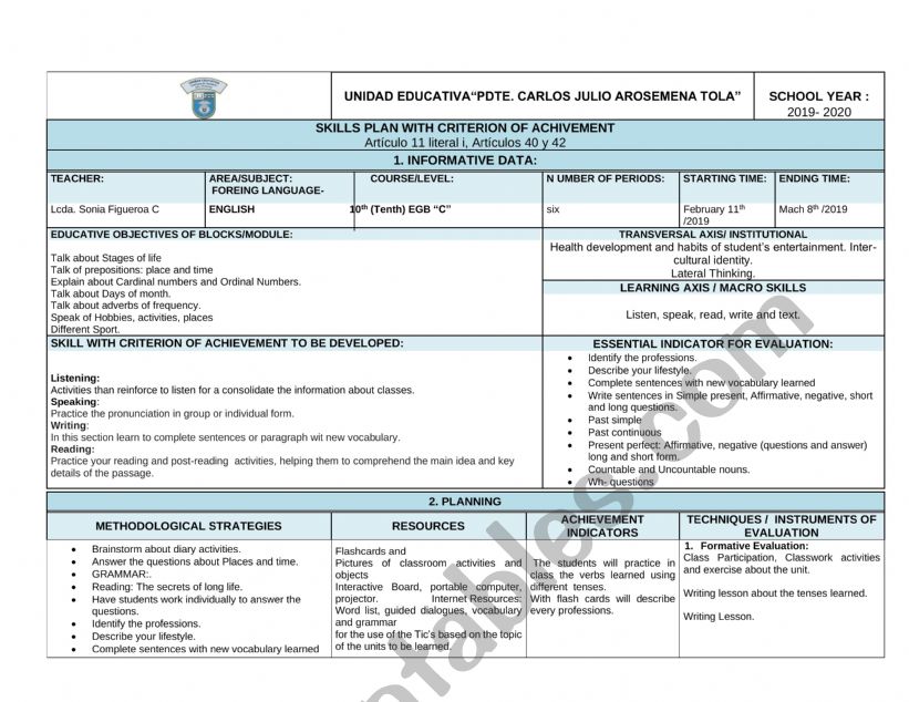 SIMPLE PRESENT  worksheet