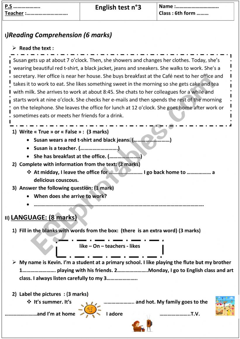 end of term 3 worksheet