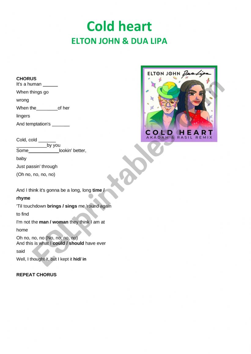 Cold heart - Elton John & Dua Lipa - song activity