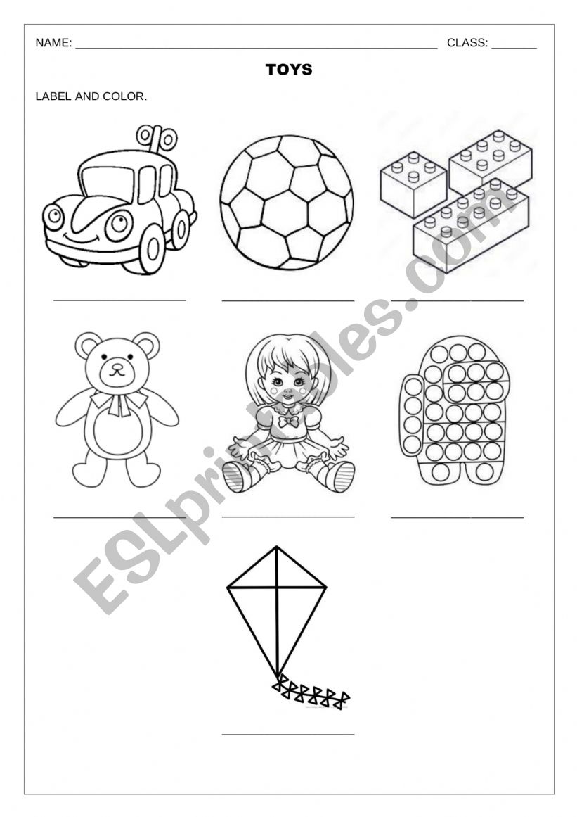 TOYS worksheet