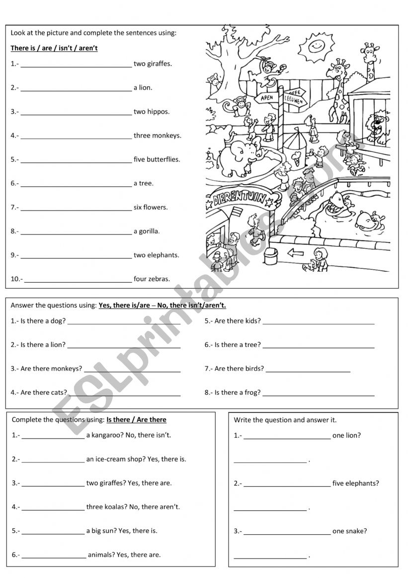 There is There are all forms worksheet