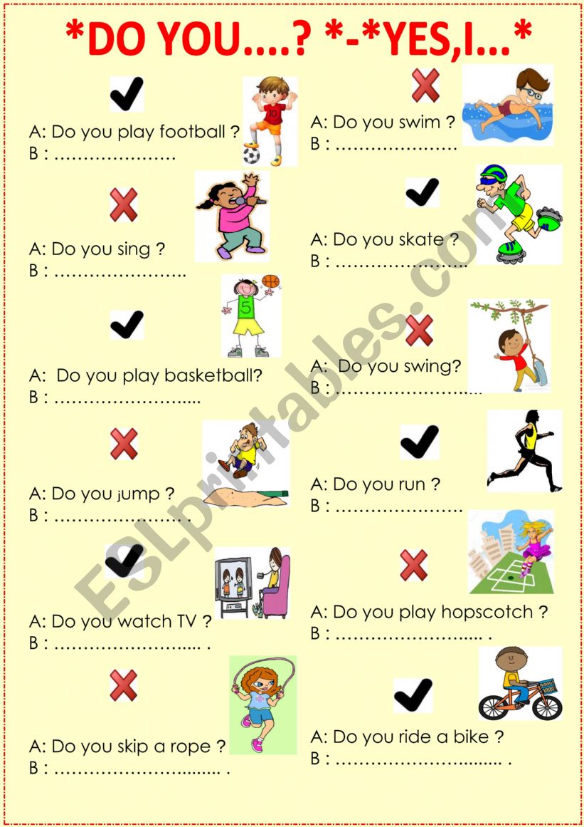 Lets/Do you...? activitiy  worksheet
