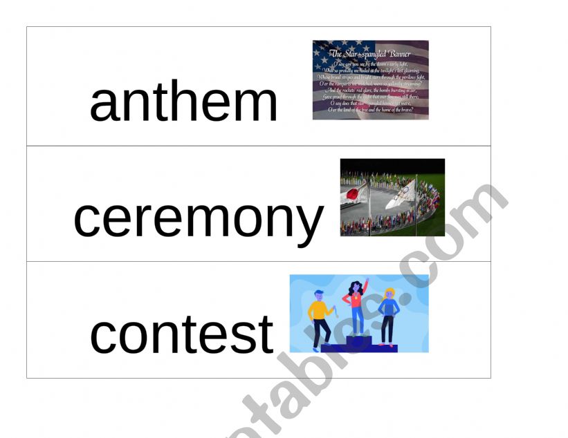 Winter Olympics vocabulary WORD WALL