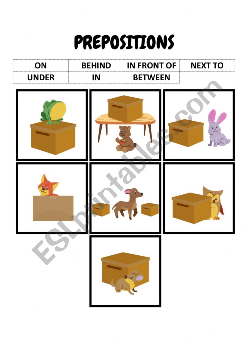 PREPOSITIONS worksheet