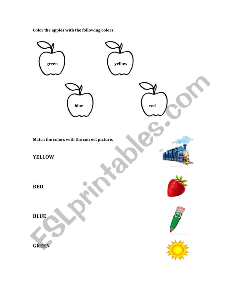 color activity worksheet