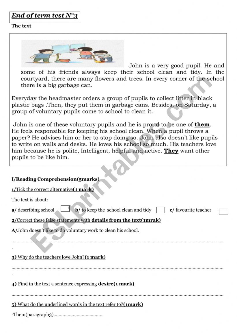 full t3 test worksheet