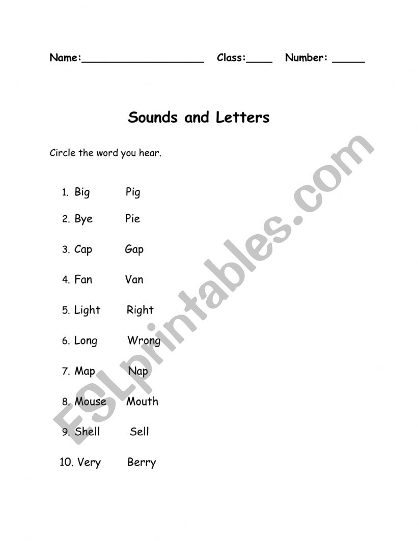 Phonics - Sounds and Letters Quiz