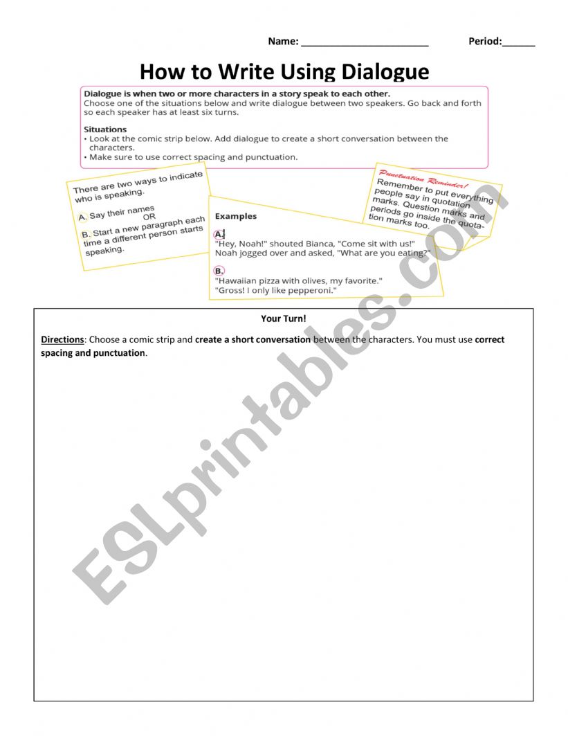 Dialogue Practice worksheet