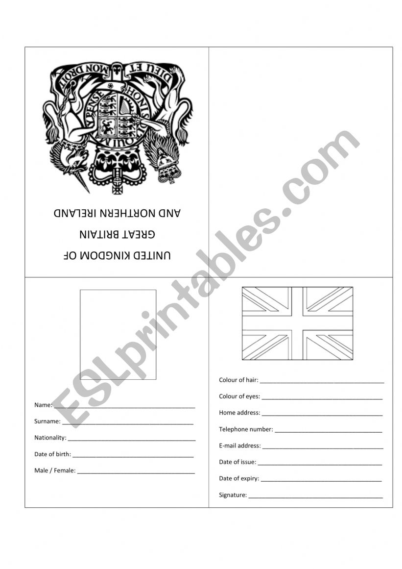 PASSPORT ACTIVITY worksheet