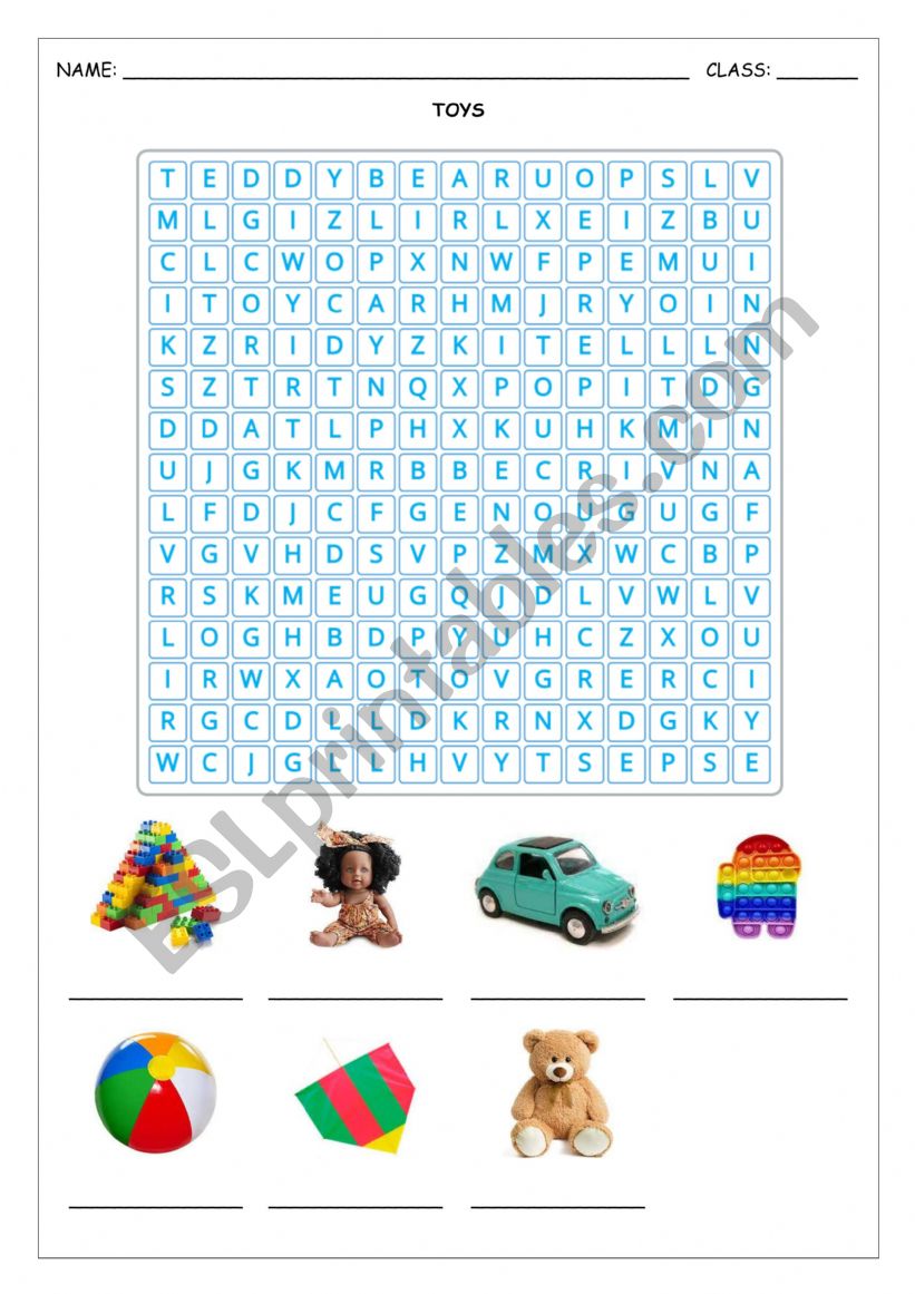 TOYS WORDSEARCH worksheet