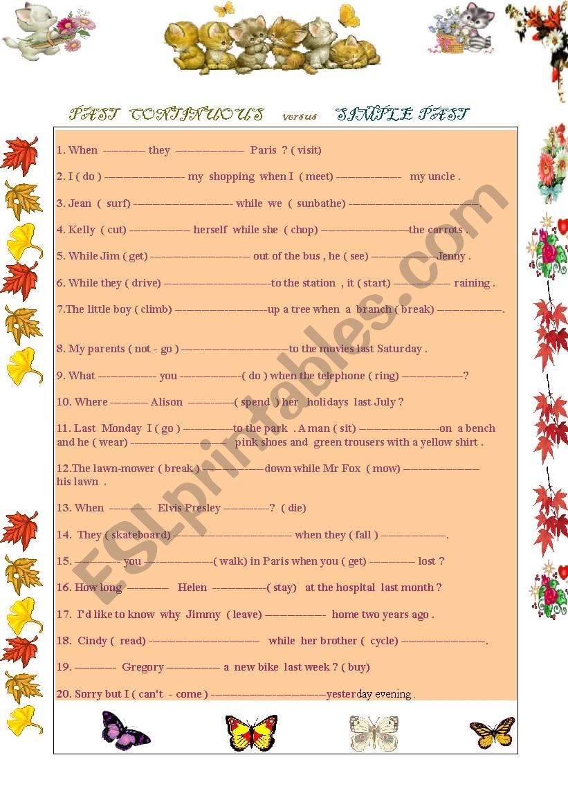 Past continuous versus Simple Past 