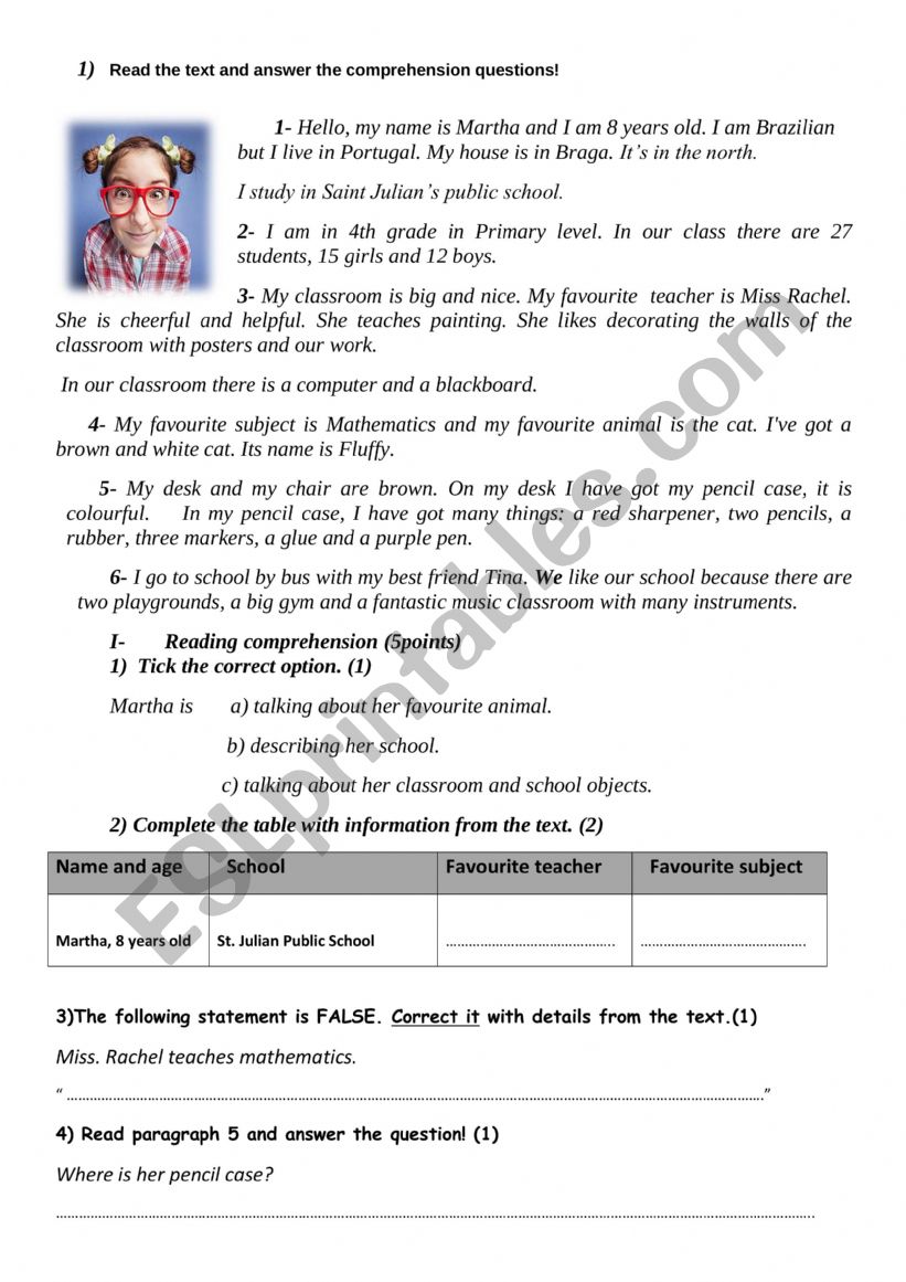 7th-form-Final-TEST worksheet