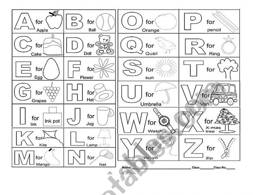 Alphabet - ESL worksheet by hernandariollanos