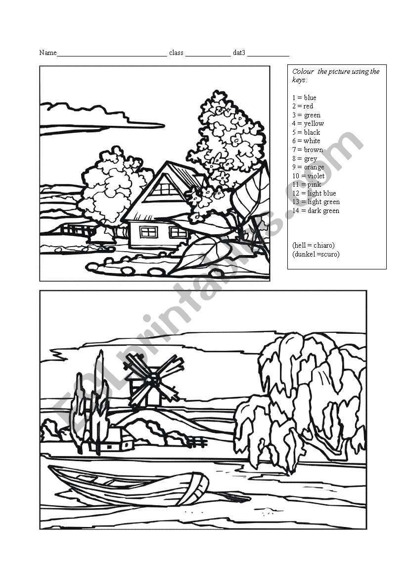colour following the clues worksheet