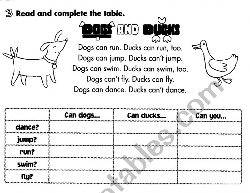 Modal Verb; Can worksheet