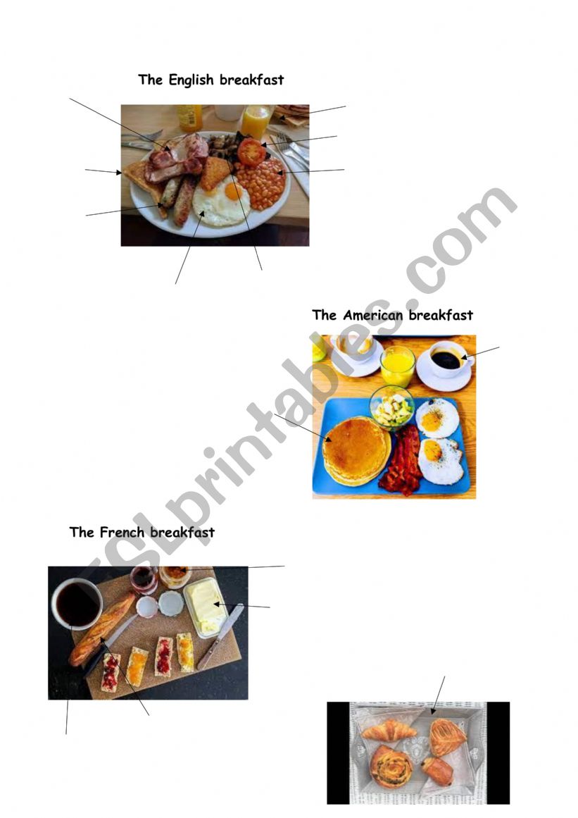 Breakfast worksheet