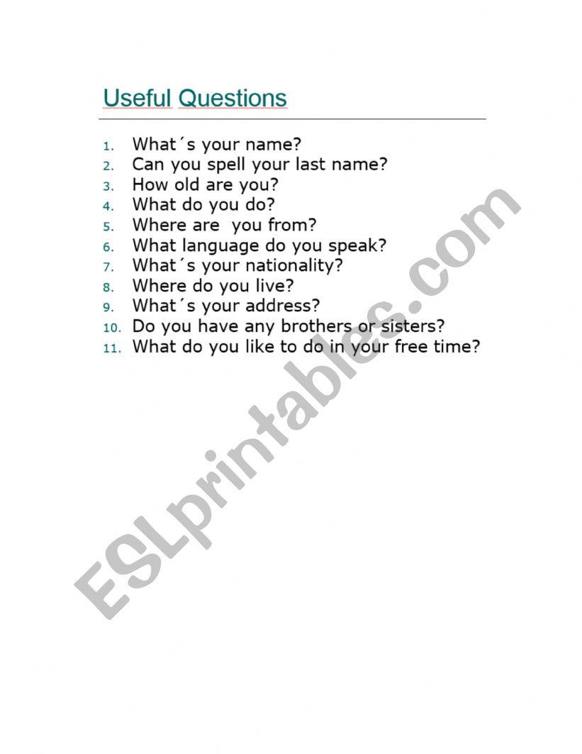WH QUESTIONS worksheet