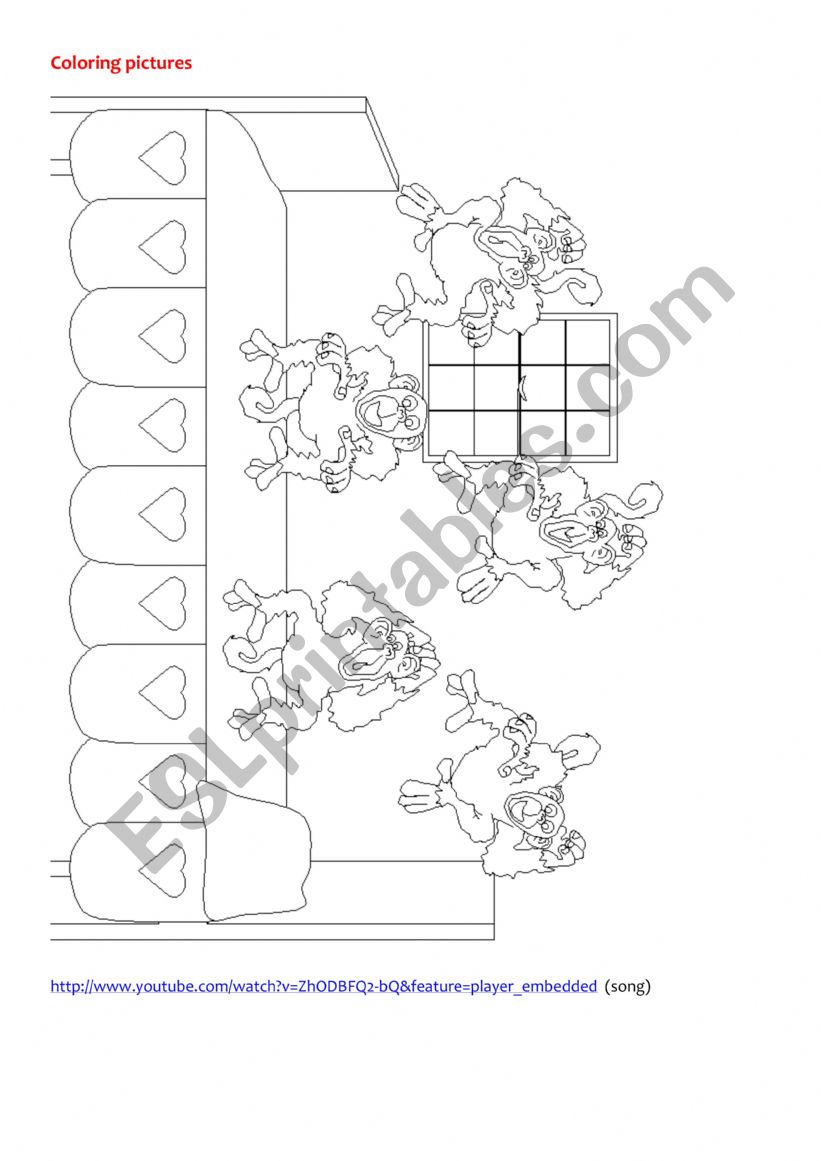 Five little monkeys worksheet