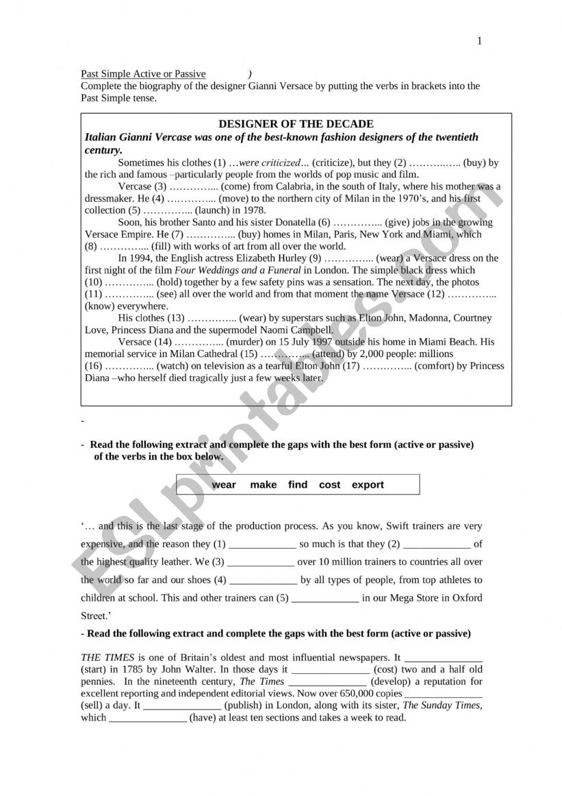 Active and passive voice in present
