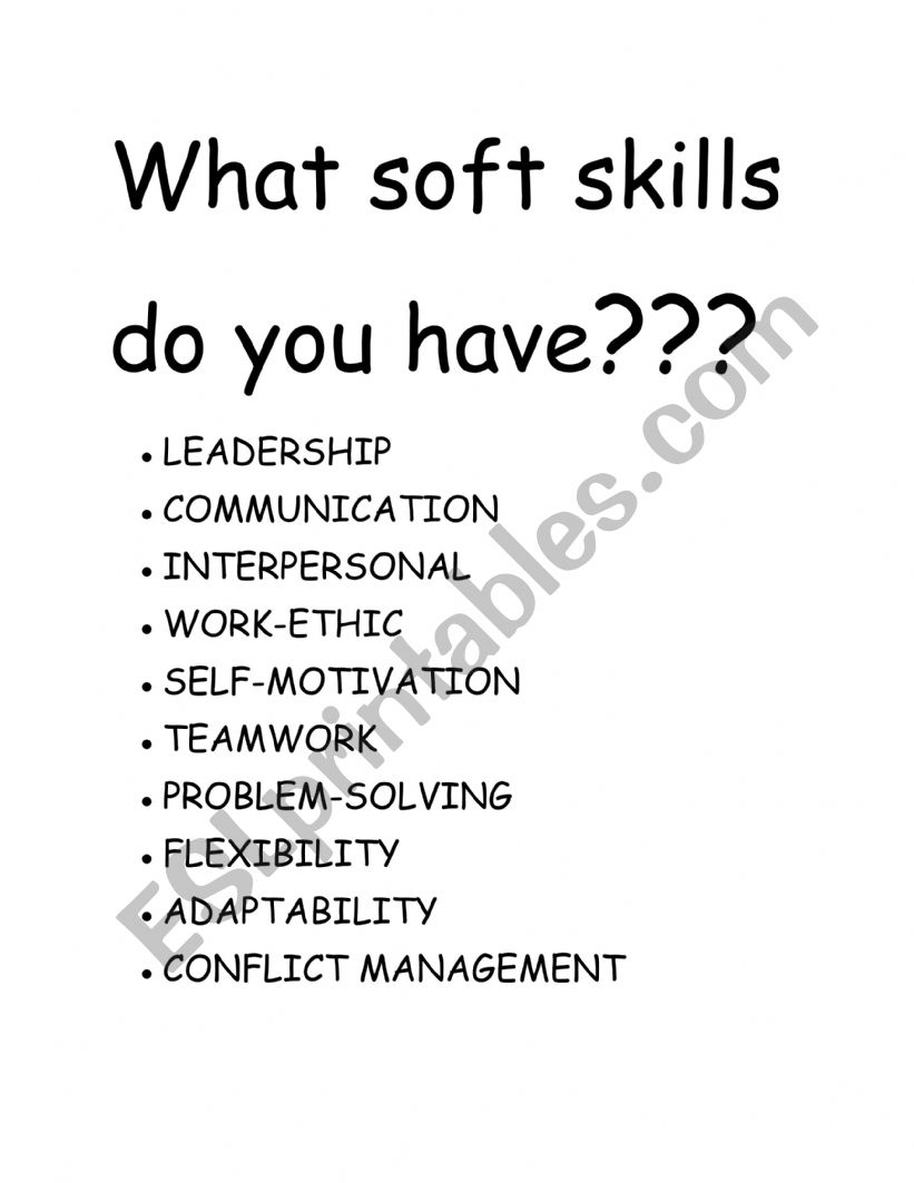 What soft skills worksheet