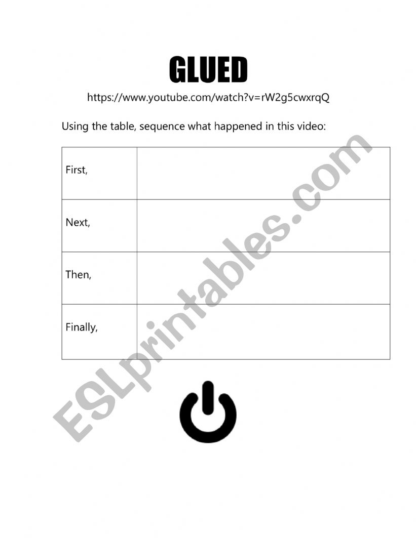 Pixar Glued worksheet
