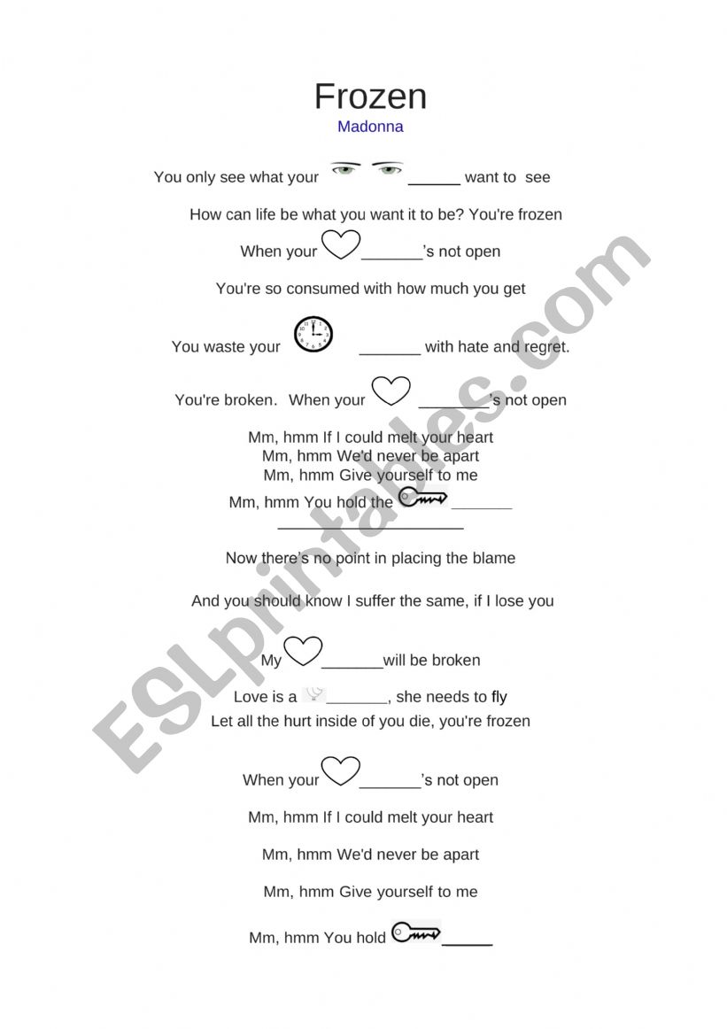 Frozen Madonna worksheet