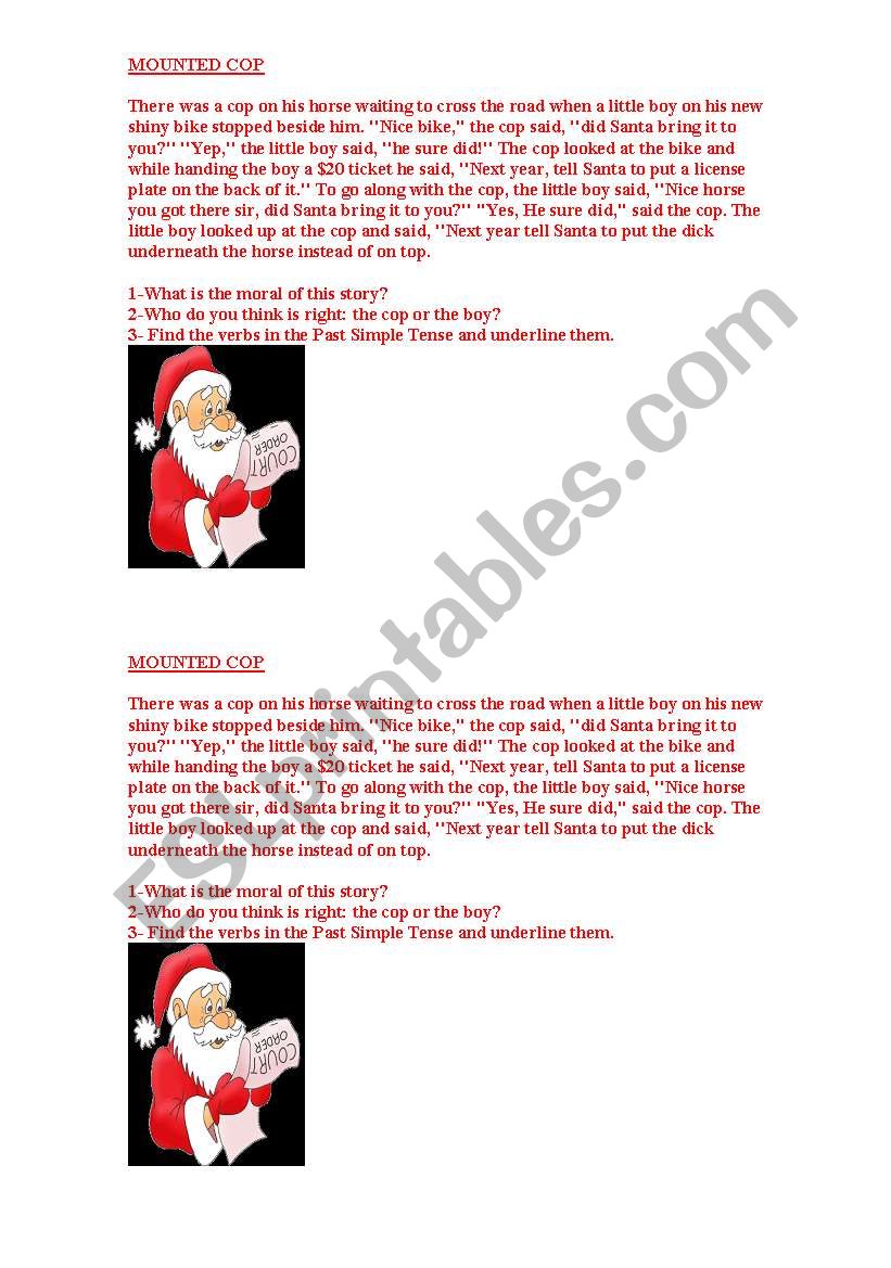 Joke santa claus!!!! worksheet