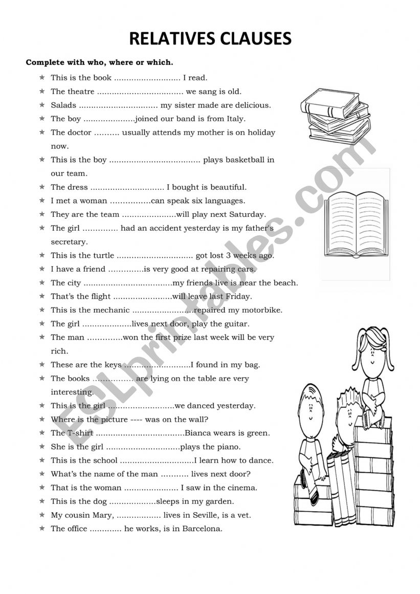 Relatives - Which or who? worksheet